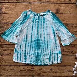 Mudd Girls size 14 tie dye bell sleeve top